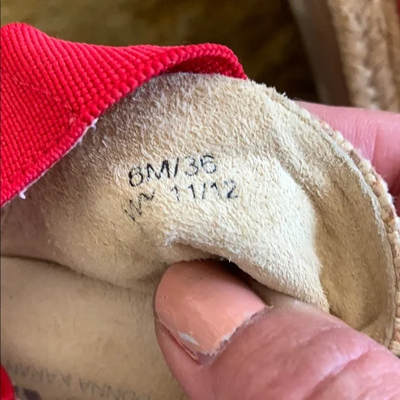 DKNY Red Espadrille Wedge Shoes - Picture 2 of 4